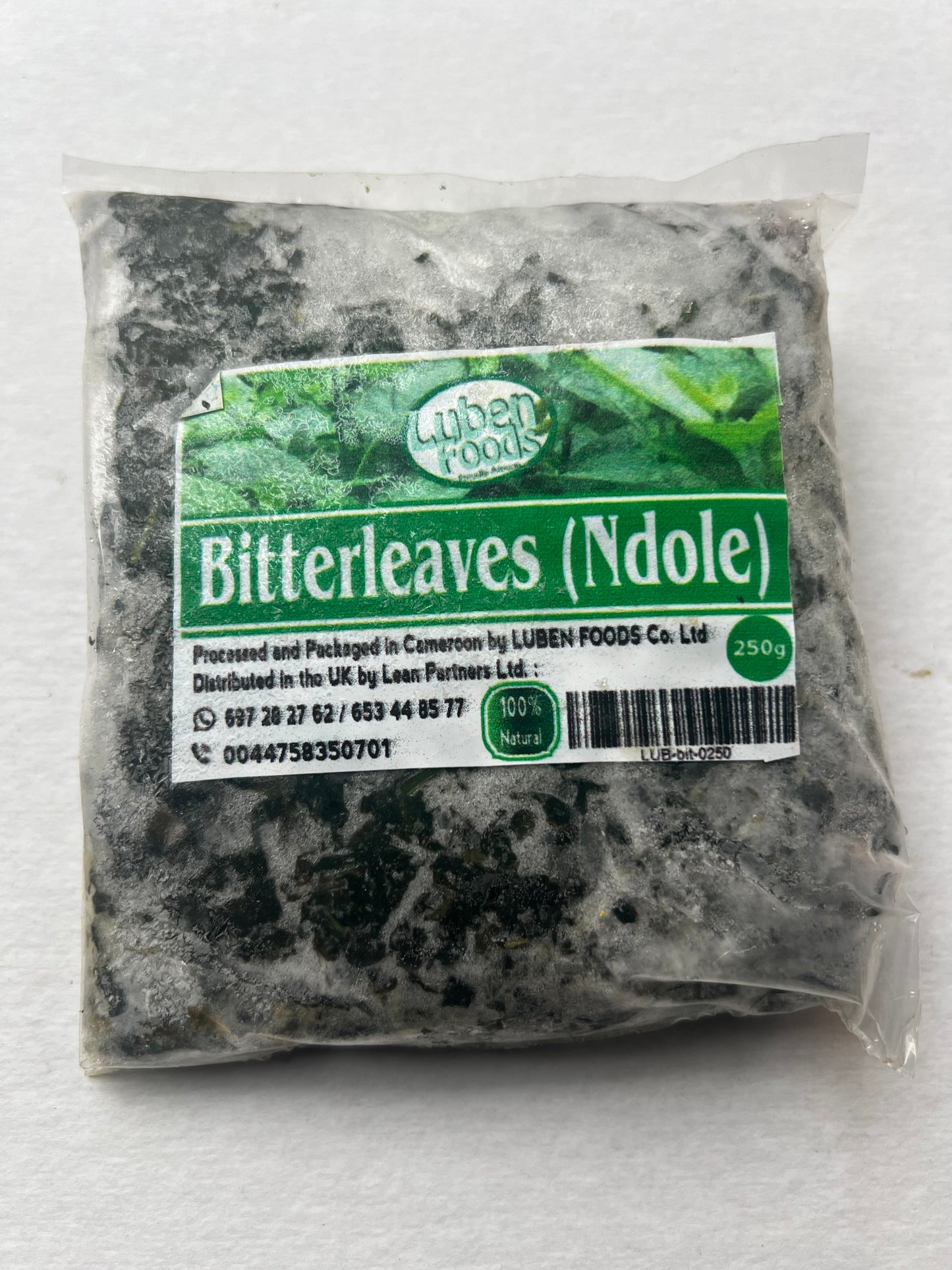 250g Fresh Frozen Sweet (Ndole) Bitter Leaves