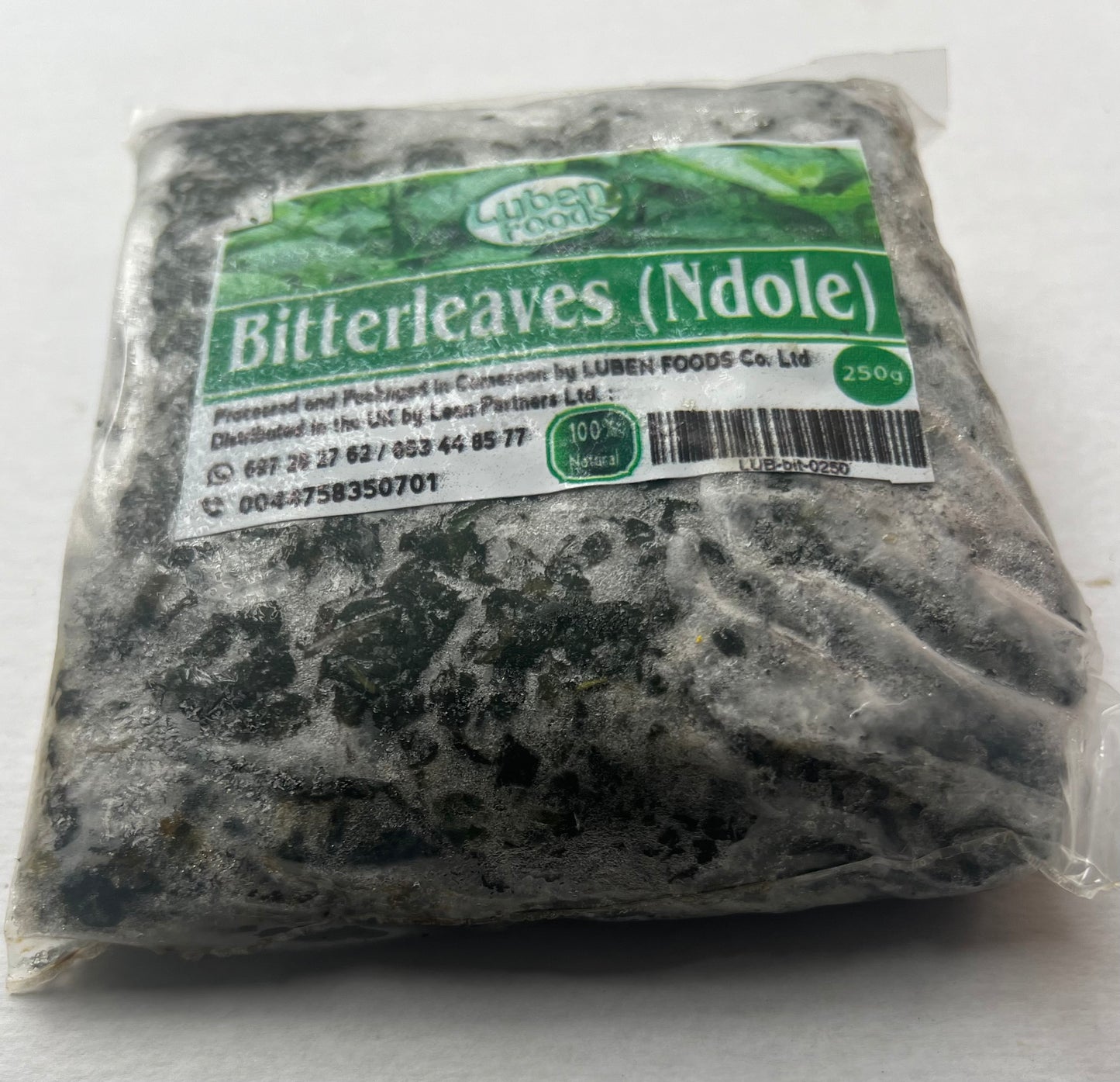 250g Fresh Frozen Sweet (Ndole) Bitter Leaves